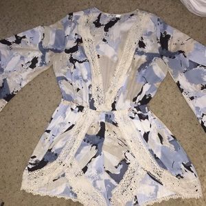 Multicolor lace romper